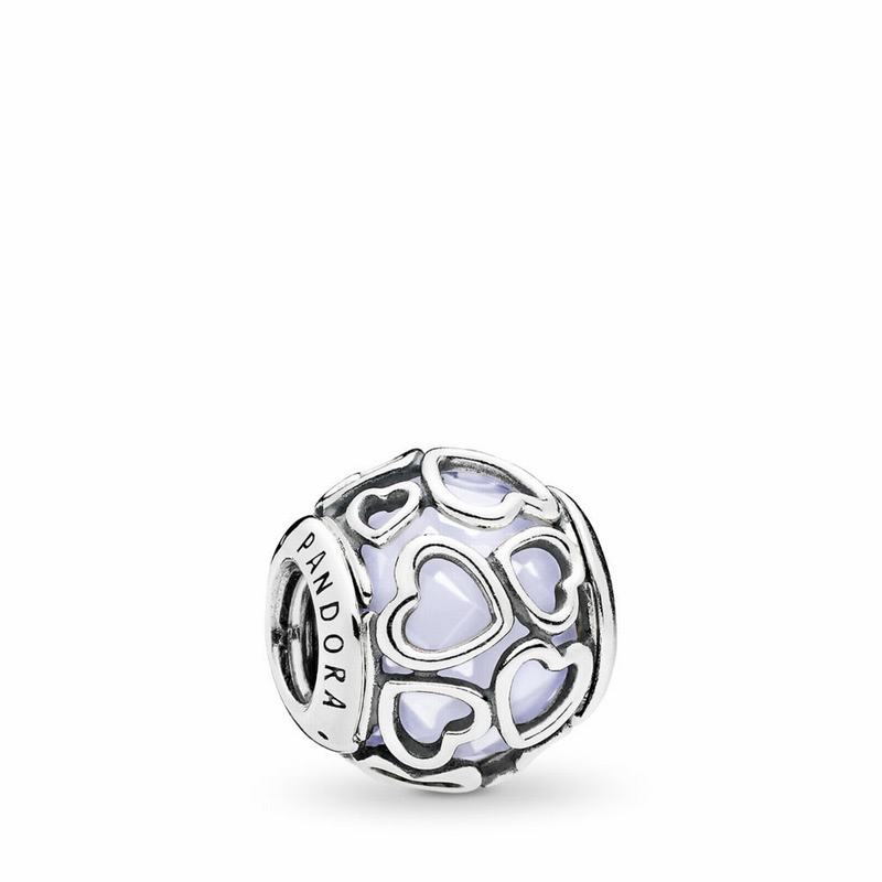 Talismane Pandora Encased In Love Argint/Albi (GQTXc9e8)